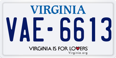 VA license plate VAE6613