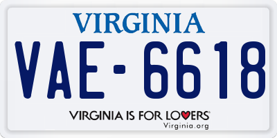 VA license plate VAE6618