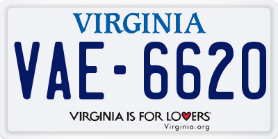 VA license plate VAE6620