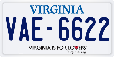 VA license plate VAE6622