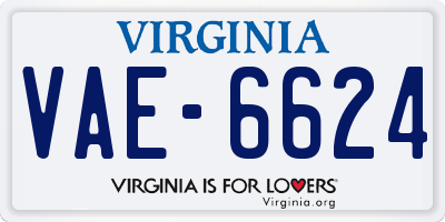 VA license plate VAE6624