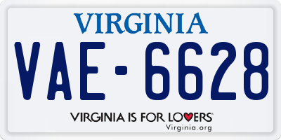 VA license plate VAE6628