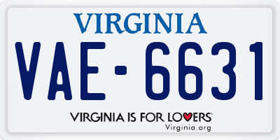 VA license plate VAE6631