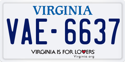 VA license plate VAE6637