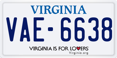 VA license plate VAE6638