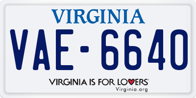 VA license plate VAE6640