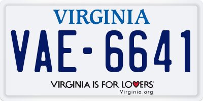 VA license plate VAE6641