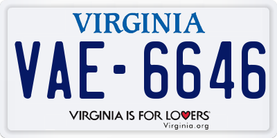 VA license plate VAE6646