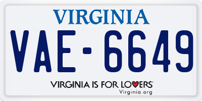 VA license plate VAE6649
