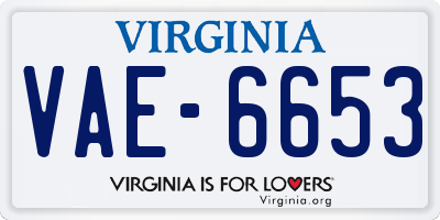 VA license plate VAE6653