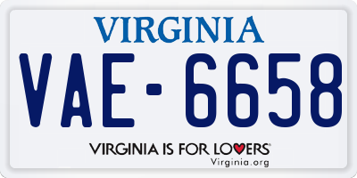 VA license plate VAE6658