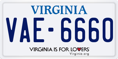 VA license plate VAE6660
