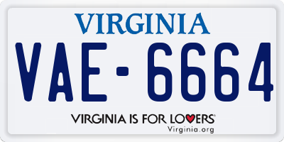 VA license plate VAE6664
