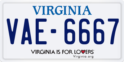 VA license plate VAE6667