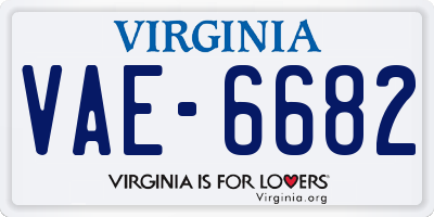 VA license plate VAE6682