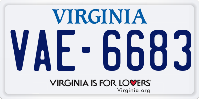 VA license plate VAE6683