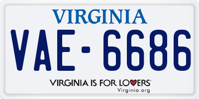 VA license plate VAE6686