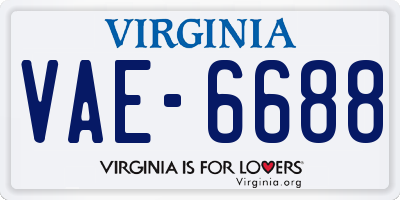 VA license plate VAE6688