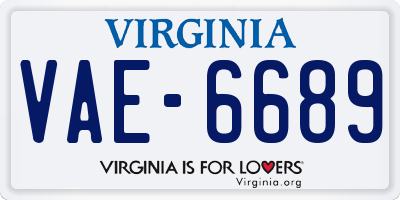 VA license plate VAE6689