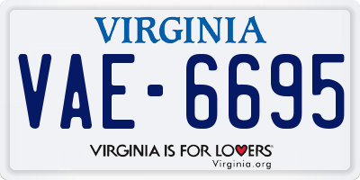 VA license plate VAE6695