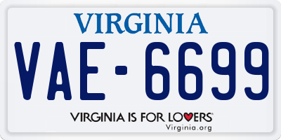 VA license plate VAE6699