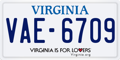 VA license plate VAE6709