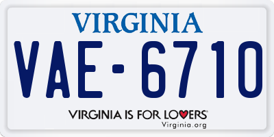 VA license plate VAE6710