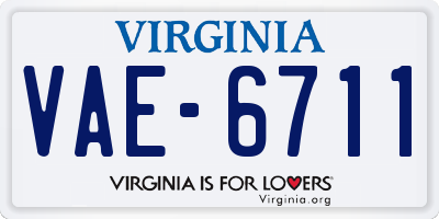 VA license plate VAE6711