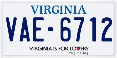VA license plate VAE6712