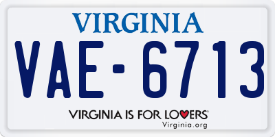 VA license plate VAE6713