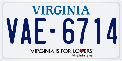 VA license plate VAE6714