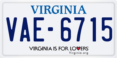 VA license plate VAE6715