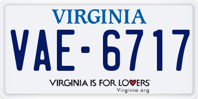 VA license plate VAE6717