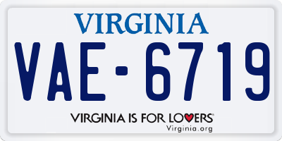 VA license plate VAE6719