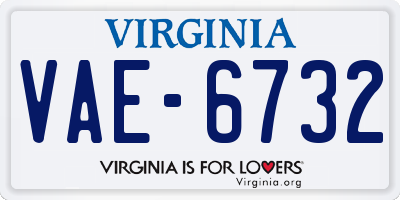 VA license plate VAE6732