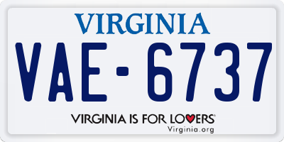 VA license plate VAE6737