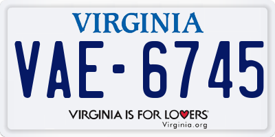 VA license plate VAE6745