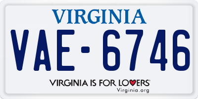 VA license plate VAE6746
