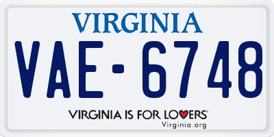 VA license plate VAE6748
