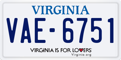 VA license plate VAE6751