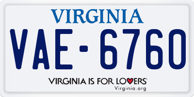 VA license plate VAE6760