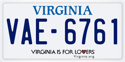 VA license plate VAE6761