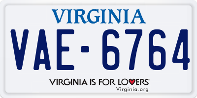 VA license plate VAE6764