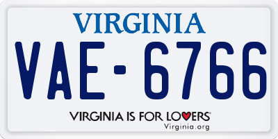 VA license plate VAE6766