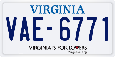 VA license plate VAE6771