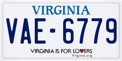 VA license plate VAE6779