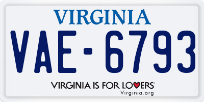 VA license plate VAE6793