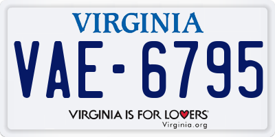 VA license plate VAE6795