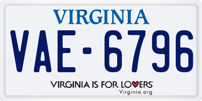 VA license plate VAE6796