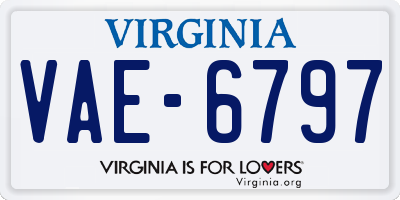 VA license plate VAE6797